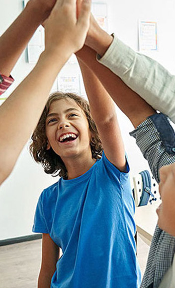 happy children playing together